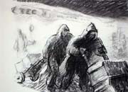 Delivering His Fish (Charcoal)