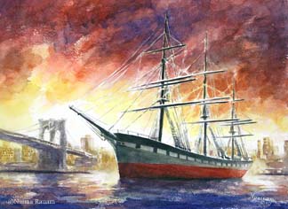 Tall Ship Wavertree at Sunrise Tall Ship Wavertree at Sunrise